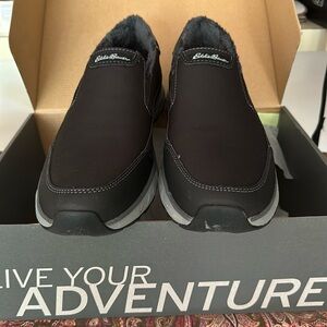 Eddie Bauer men’s Black Shelvin Moc SZ 12